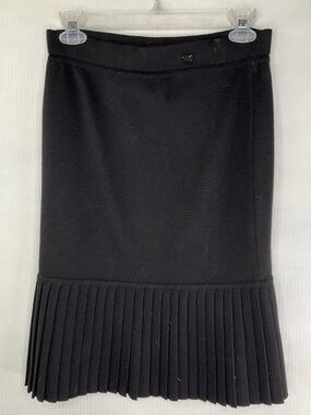 CHANEL, XS/Small, Black Pleated-Hem Pencil Skirt, Authenticated